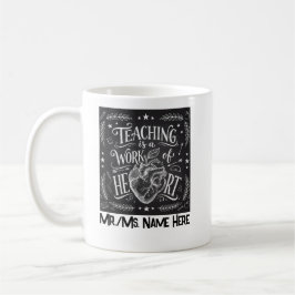 Personalized Teacher Appreciation Chalkboard Heart Kaffemugg