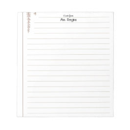 Personalized Teacher lined paper cute notepad Anteckningsblock