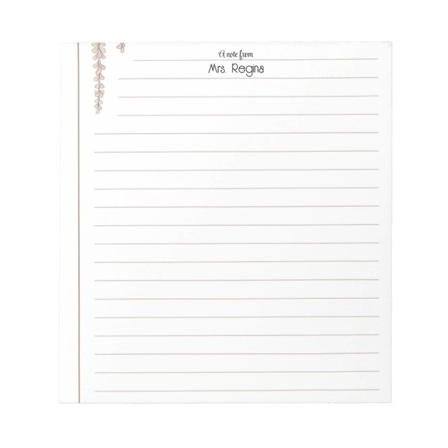 Personalized Teacher lined paper cute notepad Anteckningsblock (Framsida)