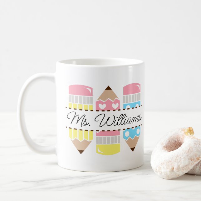 Personalized Teacher Name Teacher Appreciation Kaffemugg (Med munk)