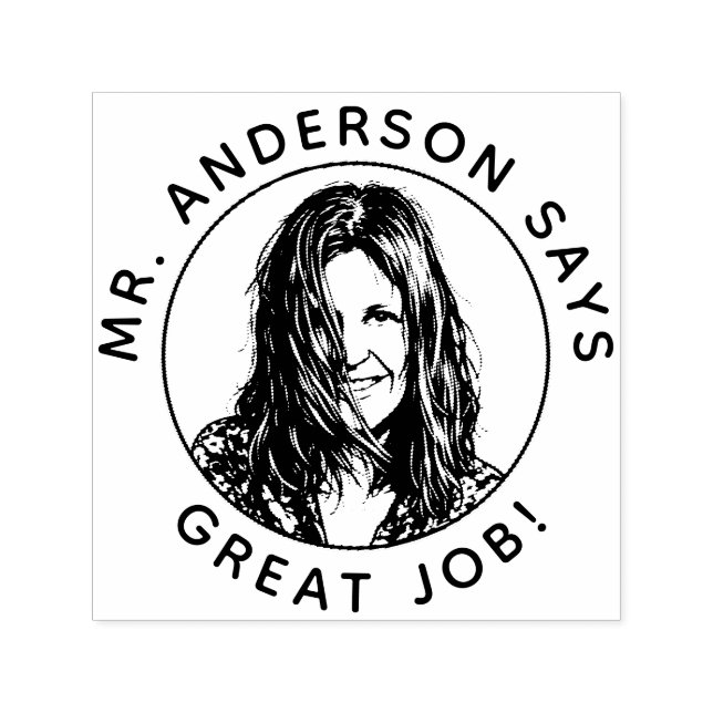 Personalized Teacher Stamp With Custom Photo Stamp Självfärgande Stämpel (Design)