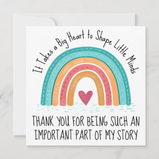 Personalized Teacher Thank You Card Rainbow Design Julkort