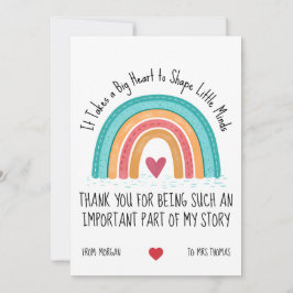 Personalized Teacher Thank You Card – Rainbow Quot Julkort