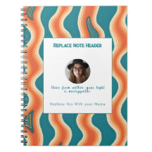 Personalized Teal and Orange Wave Patterned