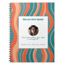 Personalized Teal and Orange Wave Patterned