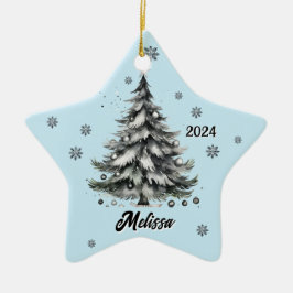 personalized teal ornament