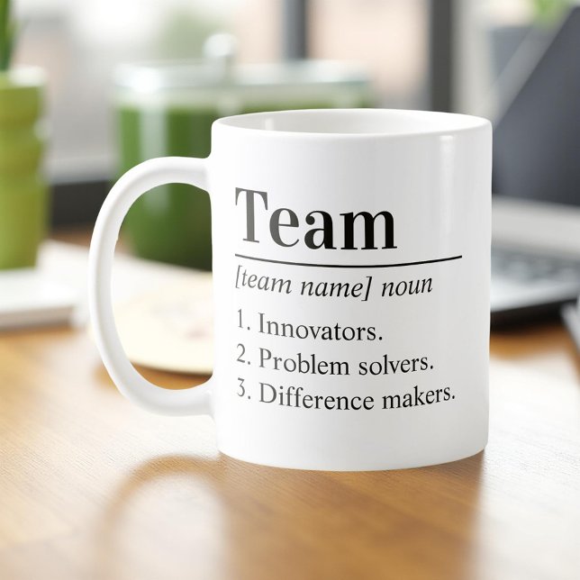 Personalized Team Definition Employee Appreciation Kaffemugg (Skapare uppladdad)