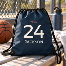 Personalized Team Number Name Drawstring Backpack