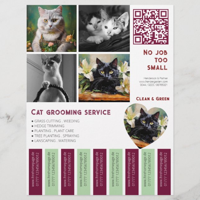 Personalized Tear Off Flyer Cat QR code  (Framsidan)