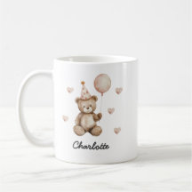 Personalized Teddy Bear Birthday Baby Mug 