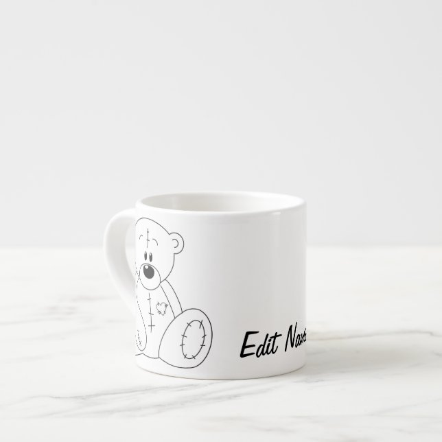Personalized Teddy Bear Coffee Cup Espressomugg (Framsida vänster)