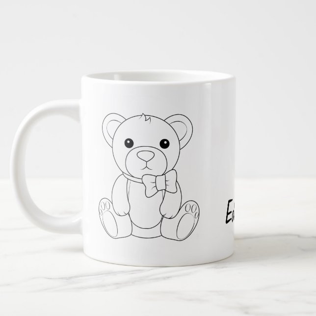 Personalized Teddy Bear Coffee Cup Jumbo Mugg (Vänster)