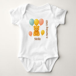 Personalized Teddy Bear First Birthday T Shirt