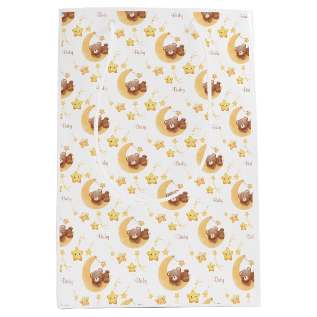 Personalized Teddy Bear Moon Baby Shower (Framsidan)