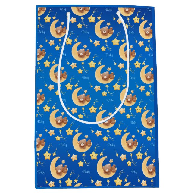 Personalized Teddy Bear Moon Baby Shower (Framsidan)