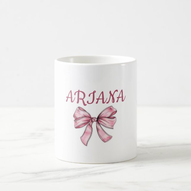 Personalized  text Pink Bow Mug  Kaffemugg (Center)