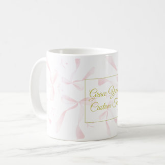 Personalized Text Watercolor Ribbon Pattern Design Kaffemugg