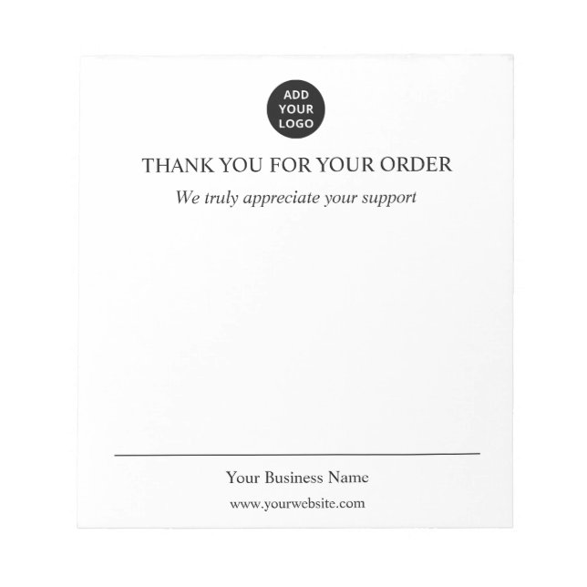 Personalized Thank You Business Anteckningsblock (Framsida)