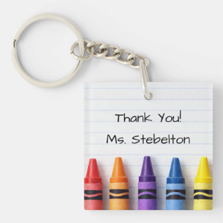Personalized Thank You Crayon Teacher Keychain