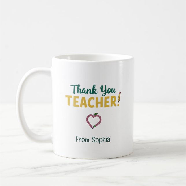 Personalized Thank You Teacher Gift From Student  Kaffemugg (Vänster)