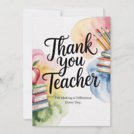 Personalized Thank You Teacher Kort