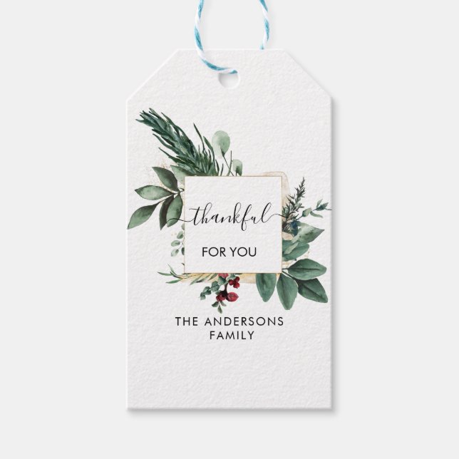 Personalized Thankful for you! Presentetikett (Framsidan)