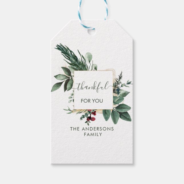 Personalized Thankful for you! Presentetikett (Framsidan)