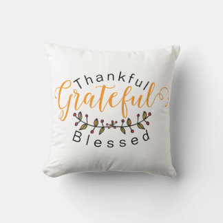Personalized 'Thankful, Grateful, blessed' Kudde