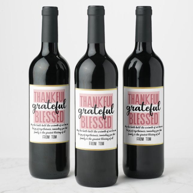 Personalized Thanksgiving Bottle Labels: Share the Vinflaska Etikett (Flaskor)