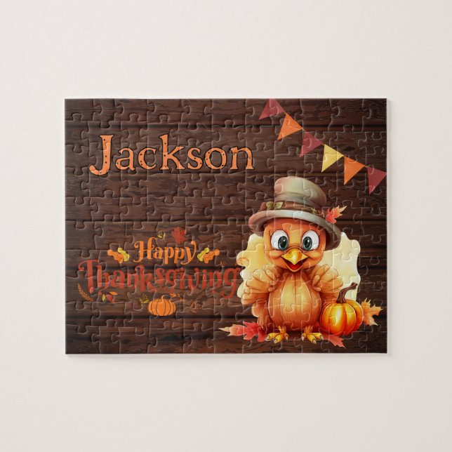 Personalized Thanksgiving Child Name Puzzle  Pussel (Horisontell)