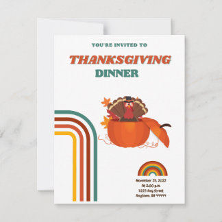 Personalized Thanksgiving Dinner  Invitation Inbjudningar