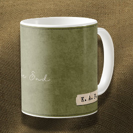 Personalized "The End" Moss Green Mug  Kaffemugg