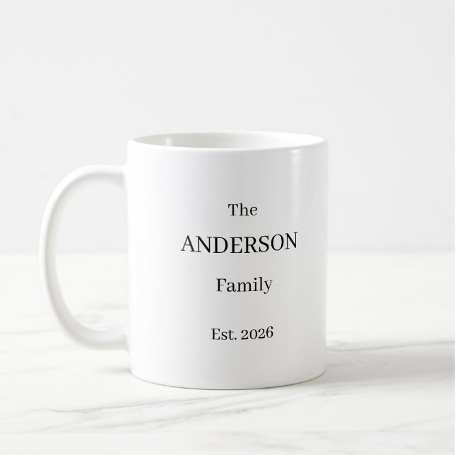 Personalized The Last Name Family Mug – Custom Wed Kaffemugg (Vänster)