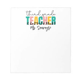 Personalized Third Grade Teacher – Custom Teacher Anteckningsblock