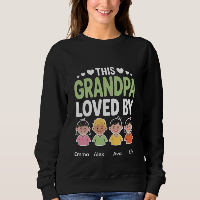 Personalized This Grandpa Loved By – Custom Kids  T Shirt (Framsida)