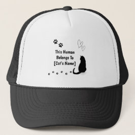 Personalized This Human Belongs To Cat Cap Keps