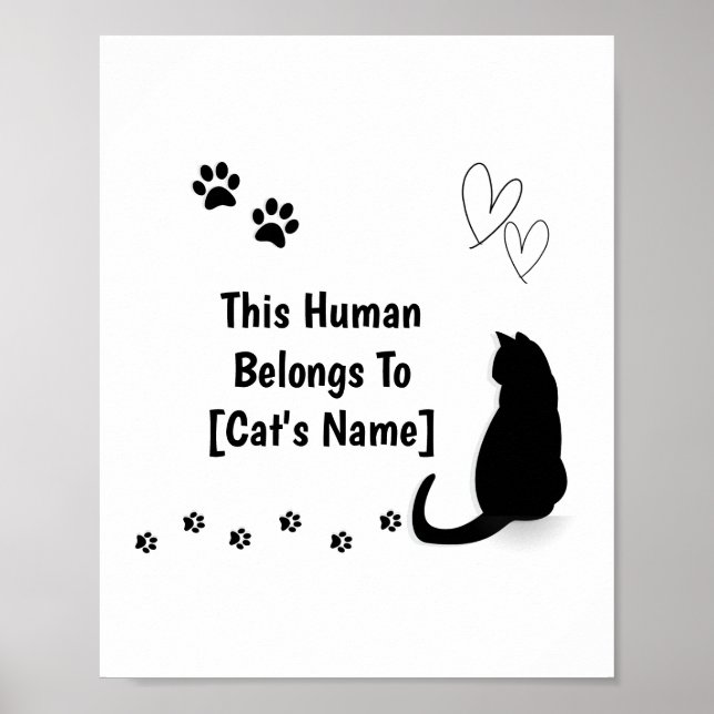 Personalized This Human Belongs To Cat Poster (Framsidan)
