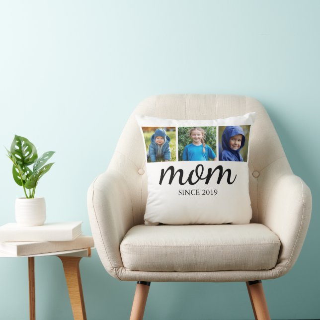 Personalized Three Photo Mom Kudde (Stol)