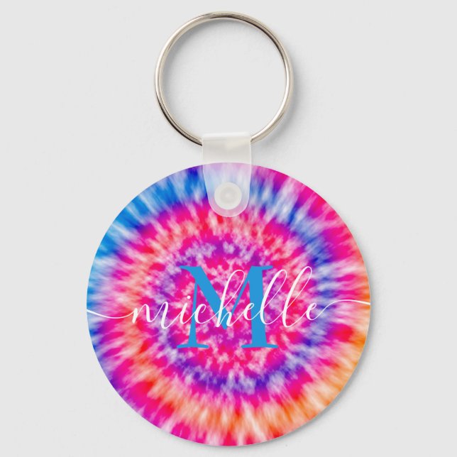 Personalized Tie Dye Nyckelring (Framsida)