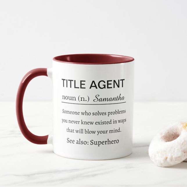 Personalized Title Agent Definition Mugg (Med munk)