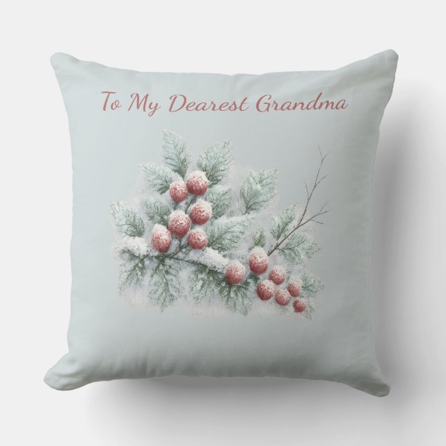 Personalized To My Dearest Grandma Frosted Winter  Kudde (Framsida)
