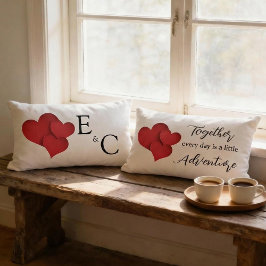 Personalized Together Every Day Adventure Monogram Lumbarkudde