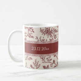 Personalized Toile De Jouy Mug Custom Name Date Gi Kaffemugg