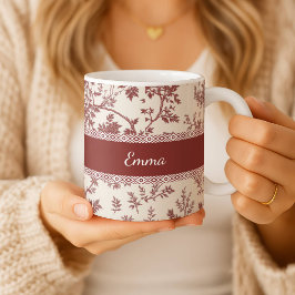 Personalized Toile De Jouy Mug Custom Name Date Gi Kaffemugg