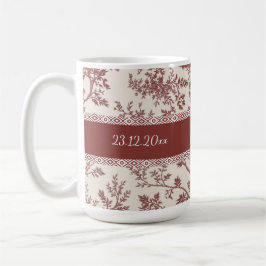 Personalized Toile De Jouy Mug Custom Name Date Gi Kaffemugg