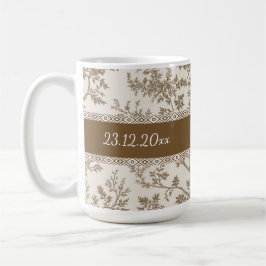 Personalized Toile De Jouy Mug Custom Name Date Kaffemugg
