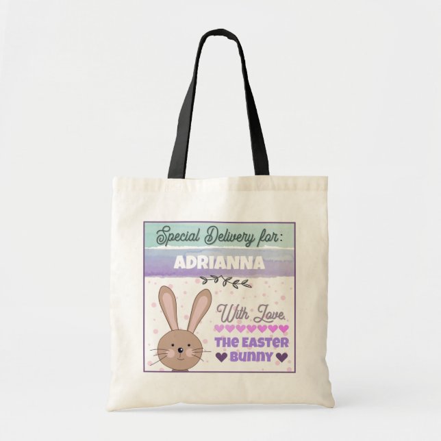 Personalized Tote Bag from Easter Bunny Tygkasse (Framsidan)