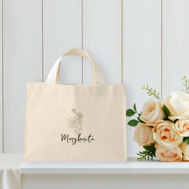 personalized tote bags with flowers  mini tygkasse (Skapare uppladdad)