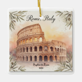 Personalized Travel Honeymoon or Vacation Keepsake Julgransprydnad Keramik
