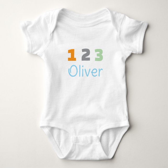 Personalized Triplets Outfit, Custom 1 2 3  T Shirt (Framsida)